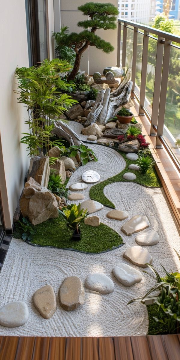 Tiểu cảnh ban công chung cư đẹp - zions